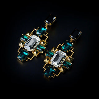 BLUE CRYSTAL GARDEN EARRINGS XL LIMITED