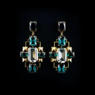 BLUE CRYSTAL GARDEN EARRINGS XL LIMITED