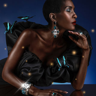 BLUE CRYSTAL GARDEN EARRINGS XL LIMITED