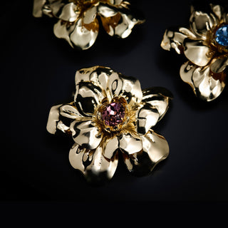 SCULPTURAL FLOWER BROOCH | BOTANIQUE BLUE