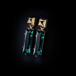 Bjorn van den Berg Aphrodite Earrings Small Gold Emerald Green