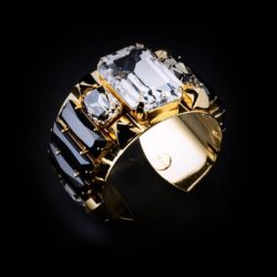 Bjorn van den Berg Maturity Limited Side Bracelet Gold Clear Black Diamond